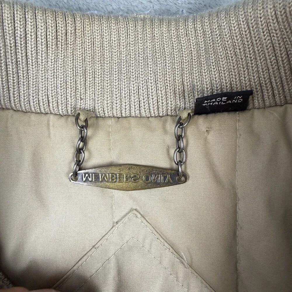 Members Only Europe Craft Vintage Bomber Jacket Men’s Size 46 Beige Tan